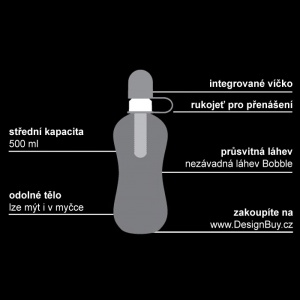 BOBBLE láhev na vodu 550 ml oranžová se silikonovým víčkem